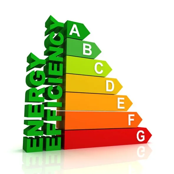 Energieausweis-Dokument mit Effizienzskala